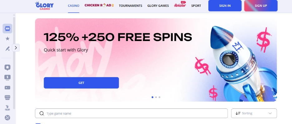 Bonuses and promotions in Glory Casino